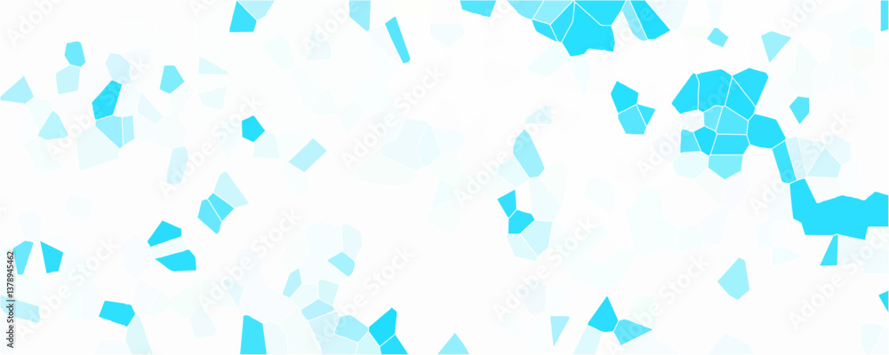 Poster light blue crystalize broken quartz-stained glass voronoi diagram background. seamless pattern with 