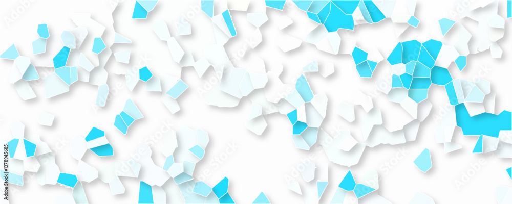 Aufkleber light blue crystalize broken quartz-stained glass voronoi diagram background. seamless pattern with 