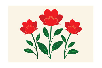 red tulips on white background