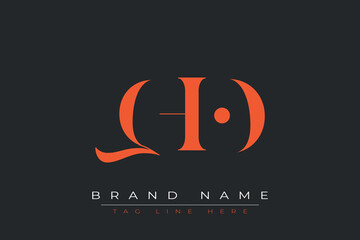 QHO abstract letter logo design. This logo is designed by three abstract letters.