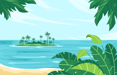 Fototapeta premium Summer Beach Island Background