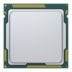 Illustration 3D CPU Processor Generic on White Background