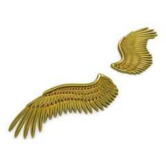 Illustration Golden Eagle Wings on Isolated Background