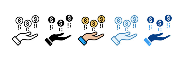 Income Increase  Icon Set Multiple Style Collection