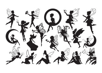 Fairy vector, Fairy clipart, Fairy silhouette