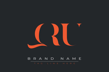 QRU abstract letter logo design. This logo is designed by three abstract letters.