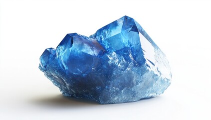 Fototapeta premium Vibrant blue crystal cluster, intricate facets, reflecting light