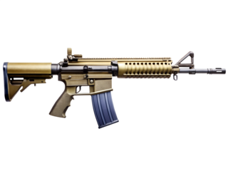 Assault rifle isolated on white background with clipping path, featuring military and weapon details like M4, M16, AK-47, AR15, and sniper elements in vector style