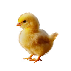 Obraz premium Chicken, a yellow chick isolated on a transparent background