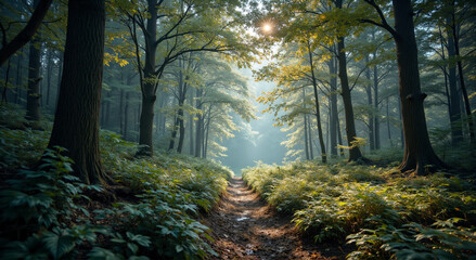 Obraz premium morning in the forest