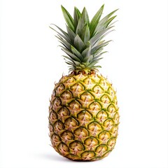 Fototapeta premium Fresh and juicy pineapple isolated on a white background showcasing its unique shape and vibrant coloration