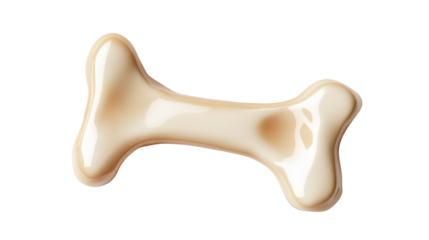 Stylized Bone Icon on Transparent Background for Digital Design