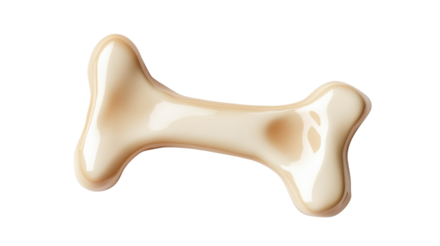 Stylized Bone Icon on Transparent Background for Digital Design