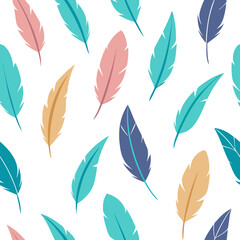 seamless pattern with feathers vectors