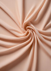 Soft Peach Satin Fabric with Graceful Folds