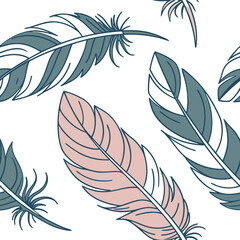 seamless pattern with feathers