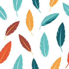 seamless pattern with feathers vectors