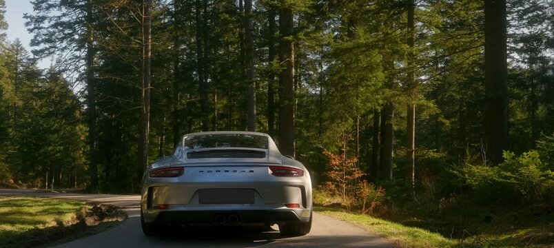 Porsche 991 GT3 car on the road