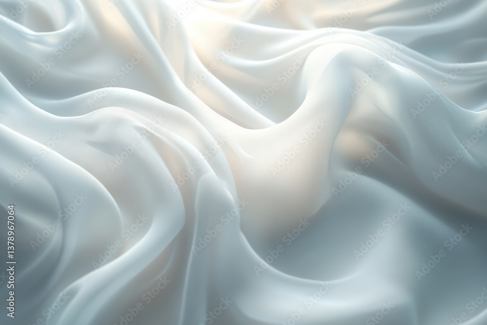 Poster soft, flowing fabric drapes gently, creating an ethereal and serene atmosphere. perfect for backgrou