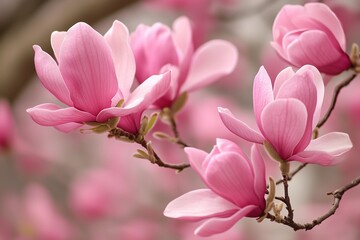 Obraz premium pink magnolia flowers