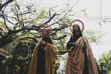 Obraz premium Holy Week procession, traditional Catholic celebration 