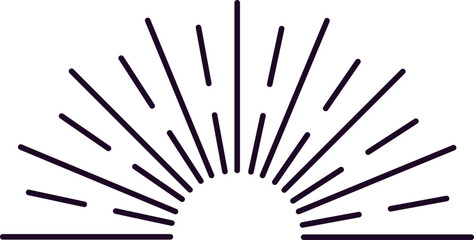 Obraz premium Sun rays emerging from the horizon in a vintage style, creating a warm and nostalgic atmosphere, perfect for enhancing graphic design projects with a retro touch