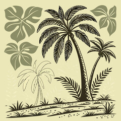 palm trees vector illustration