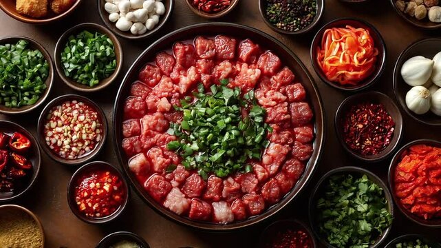 Ingredients for hotpot Sukiyaki