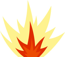 Cartoon flames are burning brightly with large flames of red and yellow fire creating a visually striking representation of heat and energy