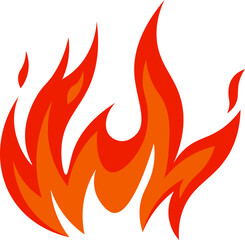 Red and orange stylized flames rising on a white background, creating a vibrant and energetic visual, perfect for representing concepts of heat, energy, and passion