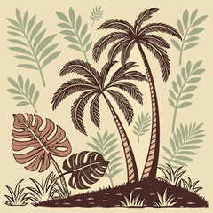 tropical palm trees