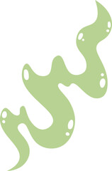 Wavy green slime with bubbles is floating upwards on a white background, creating a visually appealing abstract representation of goo, possibly suitable for Halloween or other themed projects