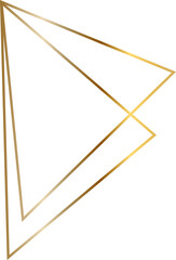 Elegant golden lines are forming an abstract geometric shape consisting of triangles on a white background, creating a modern and minimalist design