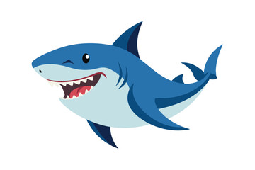 Obraz premium shark cartoon isolated on white