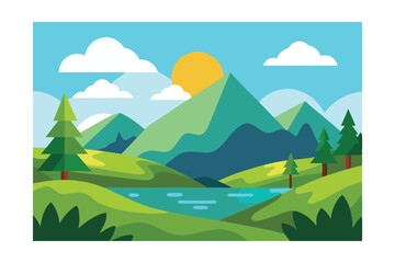 Obraz premium landscape with mountains