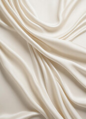 Obraz premium Elegant Cream Satin Fabric with Smooth Folds 