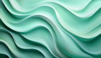 abstract pastel mint background with waved lines for design