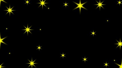 yellow stars on black background