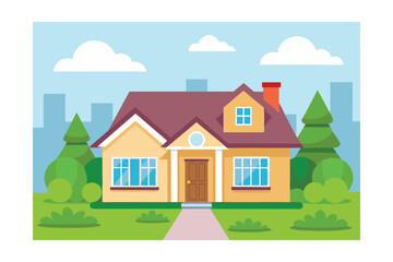 Naklejka premium vector illustration of a house