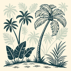 tropical palm trees