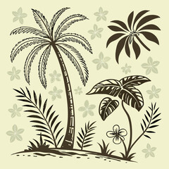 tropical palm trees