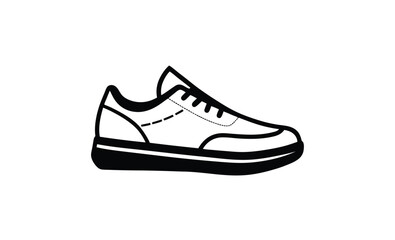 Shoe vector isolated silhouette, shoe vector silhouette art isolated on white background.