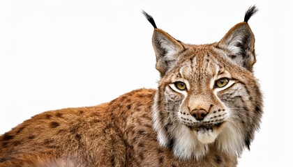 Obraz premium the european lynx or eurasian lynx lynx lynx isolated on white background