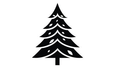 Christmas tree vector silhouette, Christmas tree vector silhouette illustration isolated on white background 