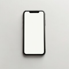 Smartphone with blank screen isolated on white background. Mock up.