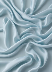 Fototapeta premium Soft Light Blue Satin Fabric with Gentle Folds