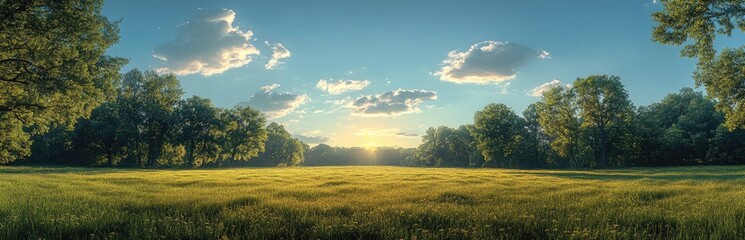 Golden Wildflower Field at Sunrise