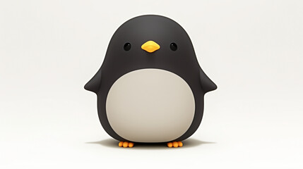 Cute black bird isolated on white background