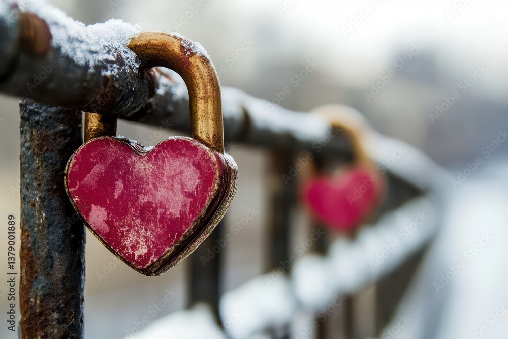 Poster a padlock is securely attached to a sturdy metal fence ensuring safety and security implementing two