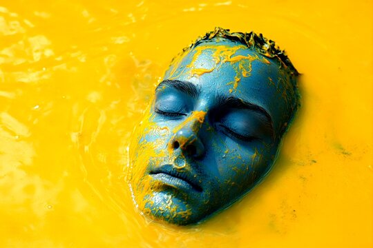 Metaphorical drowning in mud awareness of fear and despair. Dream disturbance. Drowning in mud - nightmares, bad dreams: abstract image of health condition. Eerie atmosphere. Sleep anxiety.